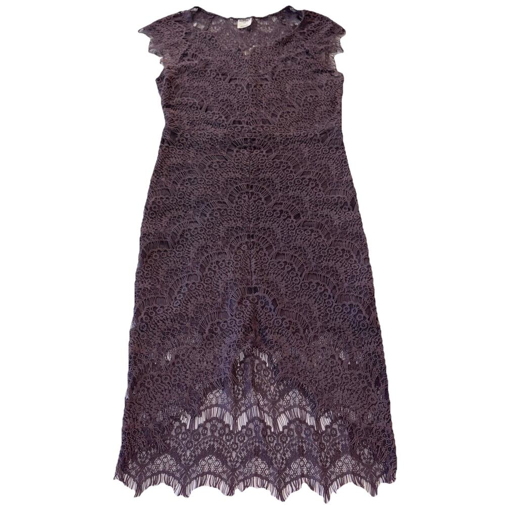 Intimately Free People Peek-a-Boo Purple Slip Dress Lace Cap Sleeve Sheath Small - Picture 1 of 12